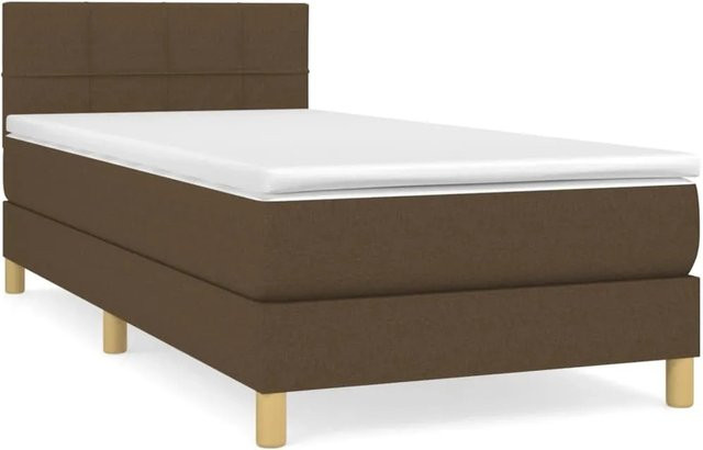 vidaXL Boxspringbett mit Matratze Hybrid Dunkelbraun B/T/H: 80 x 200 x 88 cm - Bild 1