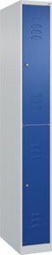 C+P Doppelstock-Spind Classic PLUS mit 1 Abteil und Zylinderschloss in Lichtgrau und Enzianblau, H x B x T: 185 x 25 x 50 cm - Bild 1