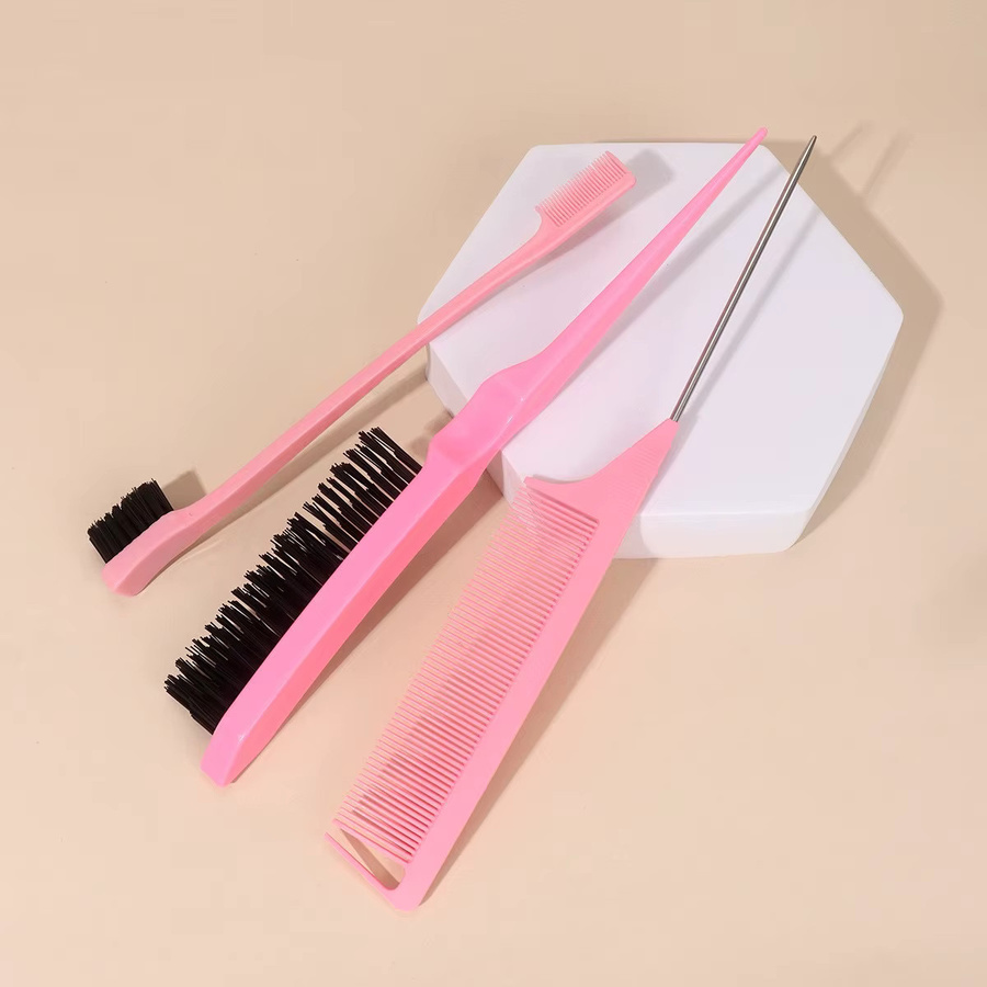 2-teiliges Haarkantenbürsten-Set mit Styling-Kontrollkamm, Unisex - Bild 2