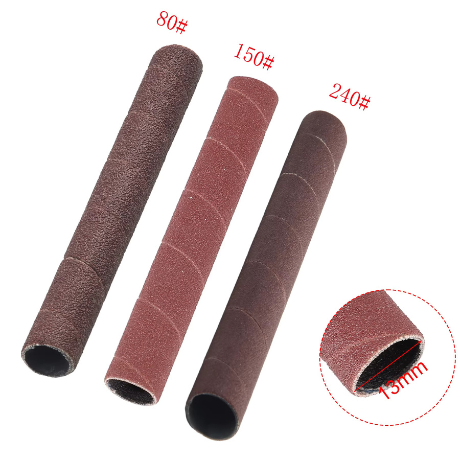 DAZZLEEX Schleiftrommelhülsen für Schleifpapier 4,5 Zoll in den Körnungen 80, 150, 240 für Vibrationsspindeln und Polierwerkzeuge, Braun - Bild 3