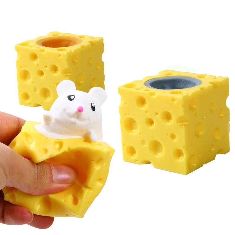 MHXIANGQIANJIN Stressball Käse Maus gelb - Bild 1