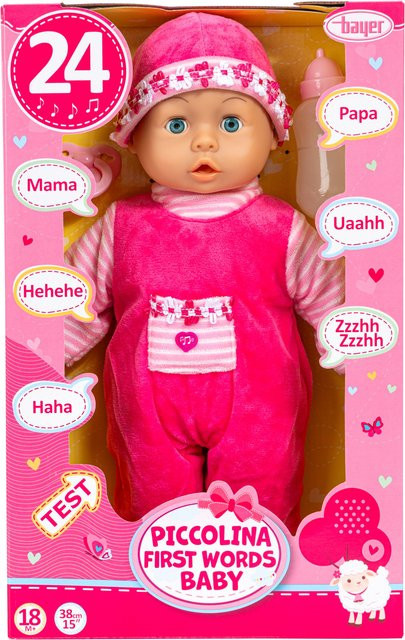 Bayer Design Piccolina First Words Baby Puppe Blumen ab 1,5 Jahren - Bild 1
