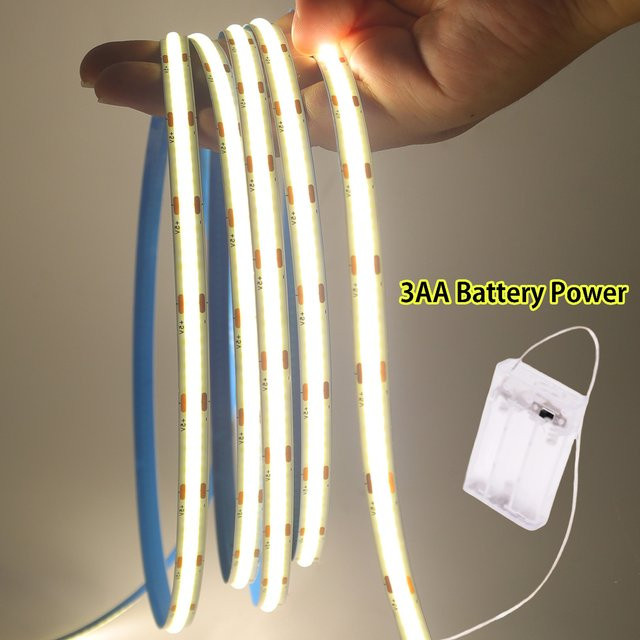 HEGEHE COB LED Streifen Licht Warmweiß 5V mit 320 LEDs/m für TV Hintergrundbeleuchtung und Möbel DIY Flexible Lichtstreifen - Bild 1