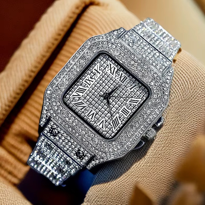 TVK Armbanduhr, Quarz, Messing, Gold, Diamant, Herren - Bild 2