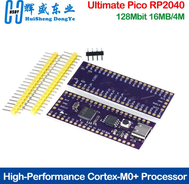 HUISHENGYUFA Ultimate Pico RP2040 Mikrocontroller mit 128 Mbit Flash, kompatibel mit Raspberry Pi Dual-Core ARM Cortex-M0+ Prozessoren - Bild 1