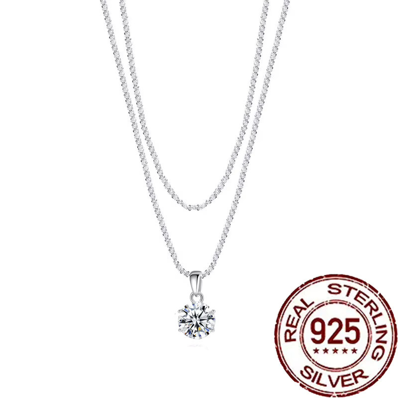 CWWZircons Halskette mit Anhänger, 925 Silber, Zirkonia, Damen - Bild 4