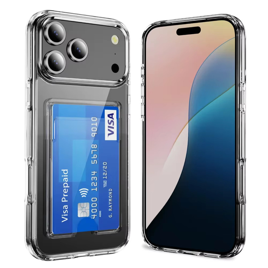 szHAIyu Transparente Handyhülle aus Acryl mit Kartensteckplatz und Geldbörse für iPhone 17 Air 16E 15 14 Plus 13 12 11 Pro Max XS - Bild 2