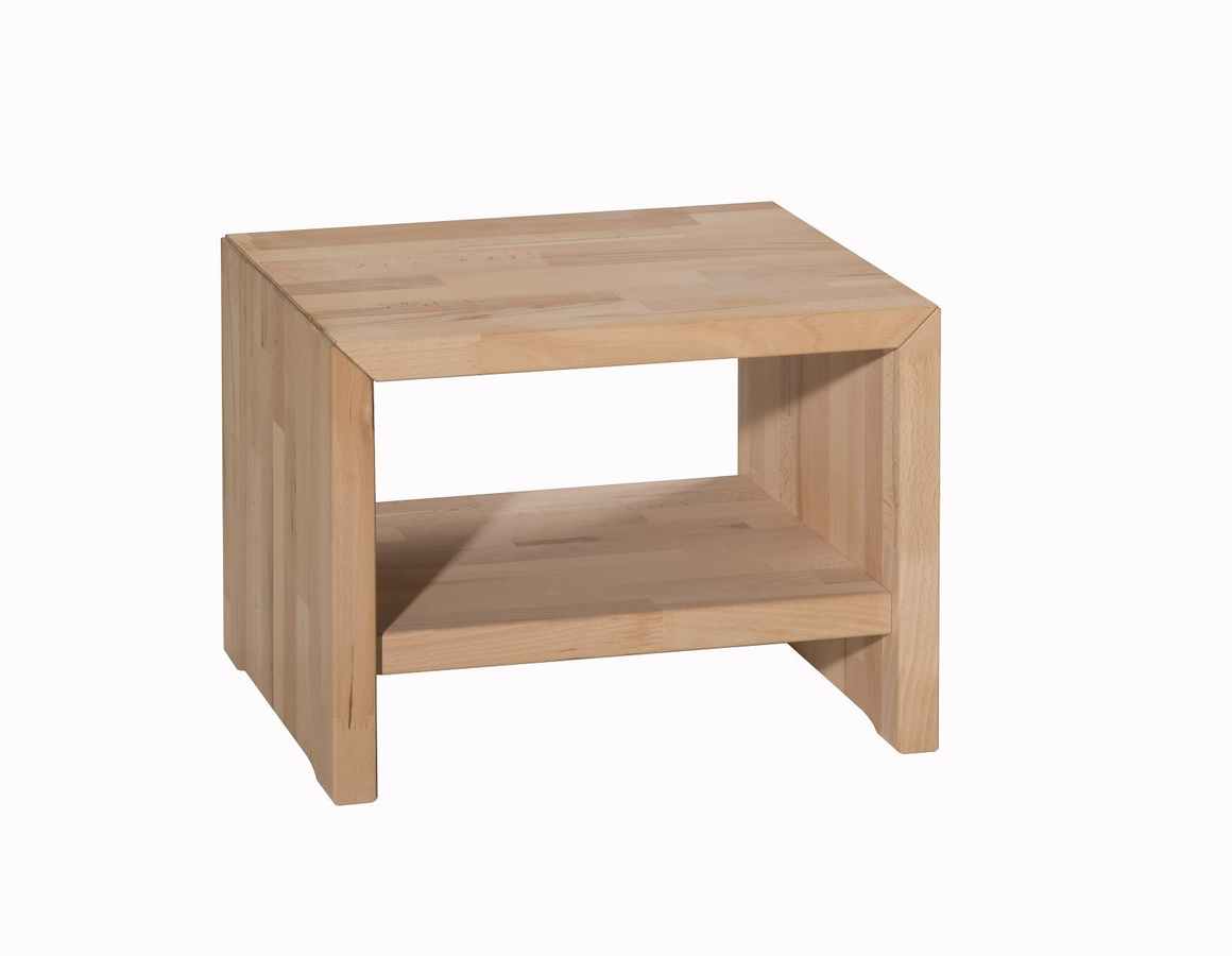 Nachttisch Varese aus Kernbuche in Braun und Beige, B/T/H: 42 x 42 x 42 cm - Bild 1