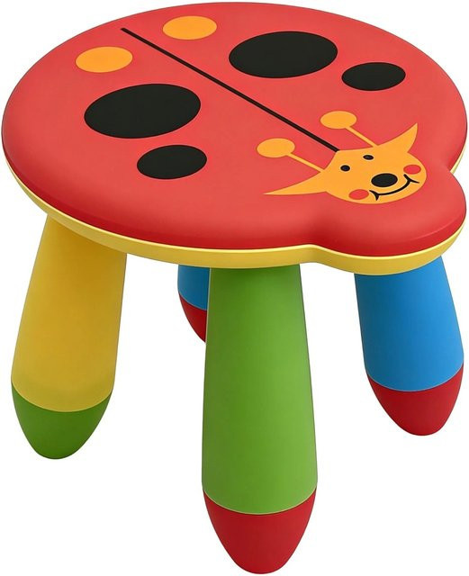 Relaxdays Kindersitzhocker Marienkäfer aus Polypropylen, Bunt, B/T/H: 32,0 x 26,0 x 28,0 cm - Bild 1