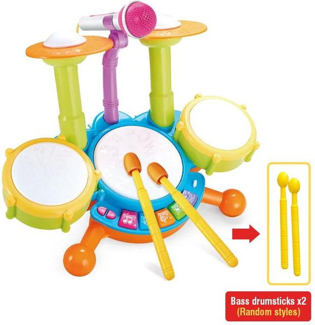 Linyi toy car Jazz-Trommel Spielzeug, Musikinstrument, mit Mikrofon, Licht, ab 3 Jahre - Bild 1