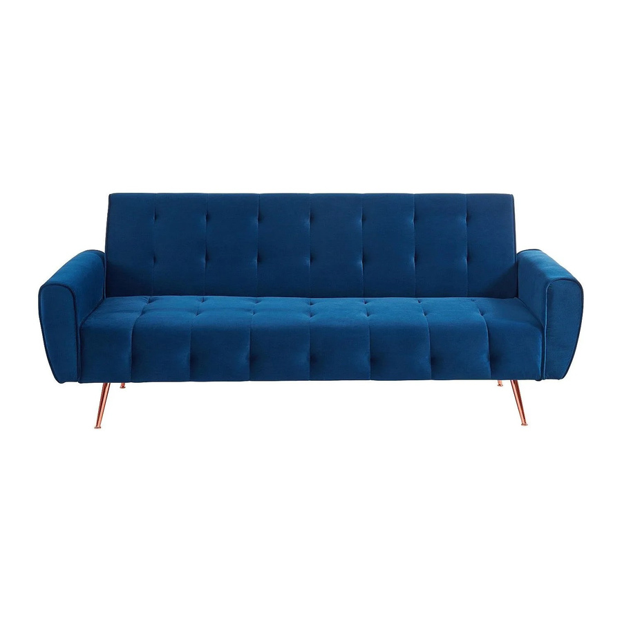 Vente-unique Schlafsofa Polani in Königsblau mit Samtbezug und Schlaffunktion, Breite: 209 cm - Bild 2