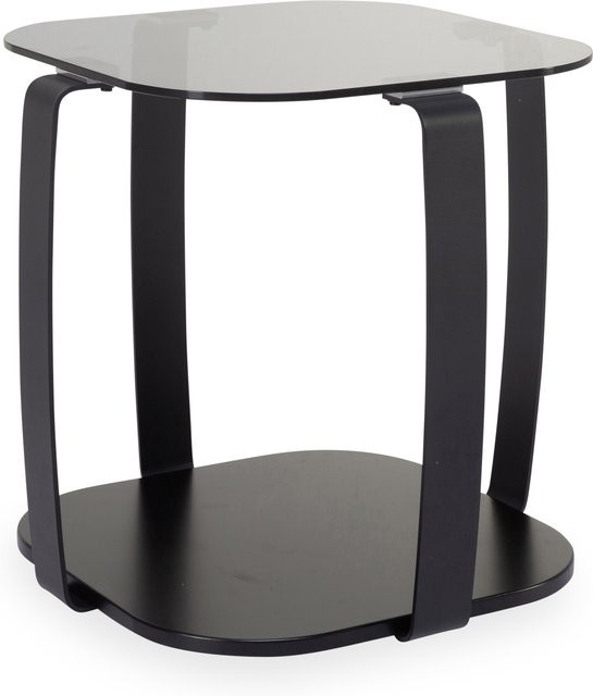 Couchtisch HARPER MIDWAY in Schwarz mit Sicherheitsglas und Rollen, B/T/H: 45 x 50 x 45 cm - Bild 1