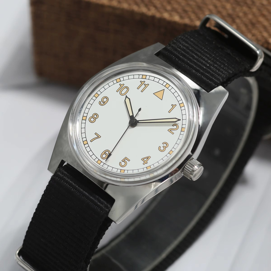 HEIMDALLR Armbanduhr, Mechanisch, Herren, 36 mm, Weiß, Textil/NATO - Bild 3