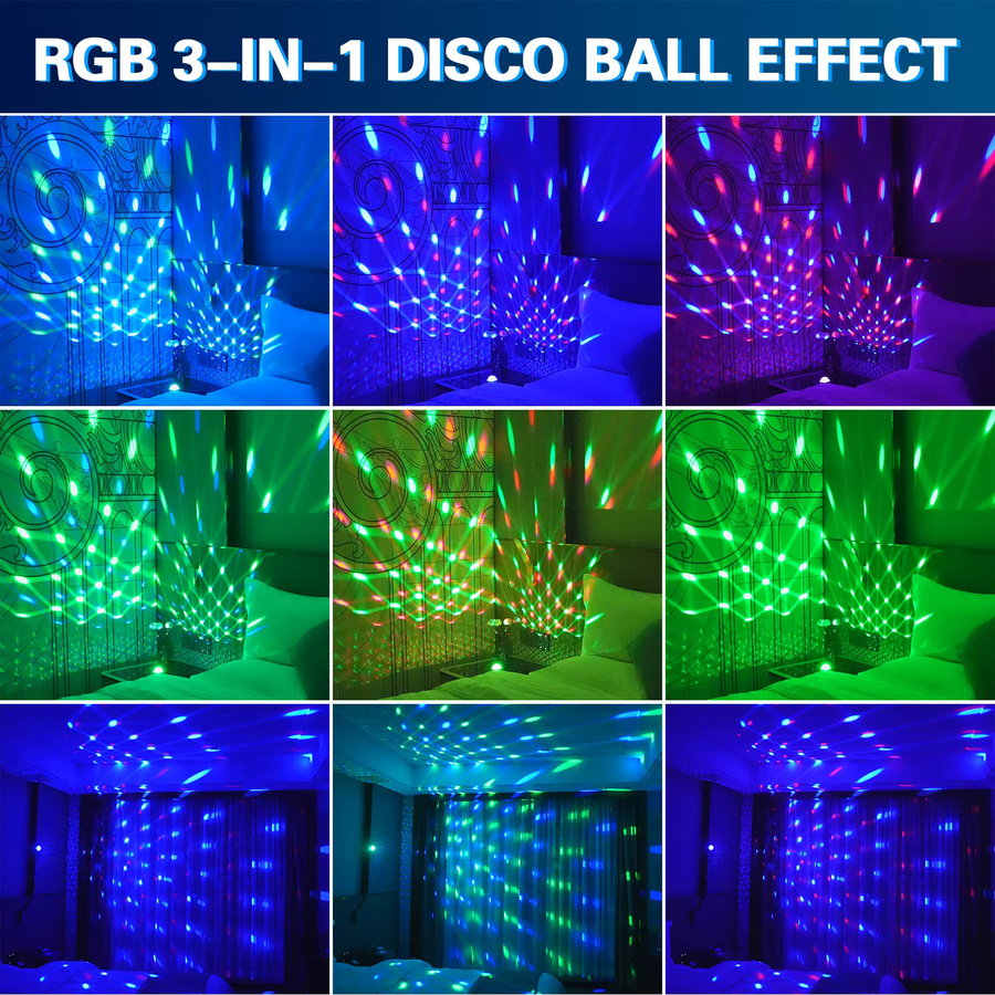 U'King 2er-Set USB Mini LED Disco Ball mit Sprachaktivierung und Stroboskop-Effekt in Schwarz und Multicolour - Bild 2