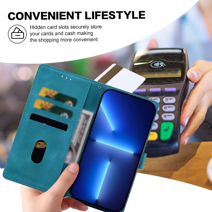 Magnetische Lederhülle mit Flip-Funktion und Brieftaschen-Design für Motorola Moto G04 G04S G10 G20 G30 G13 G23 G53 G14 G22 G31 G41 G32 G34 G35 G24 Power in Blau - Bild 4