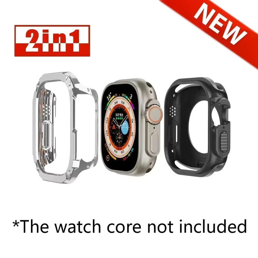 CAOWTAN 2-in-1-Hülle für Apple Watch, Silber, Unisex - Bild 5