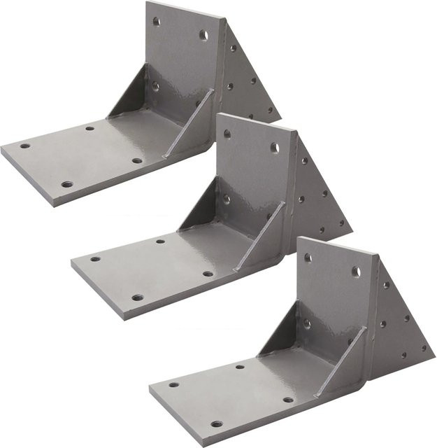 MCW 3er-Set Dachsparrenadapter für Kassetten-Markise H124 Dachsparren Halterung Adapter Grau - Bild 1