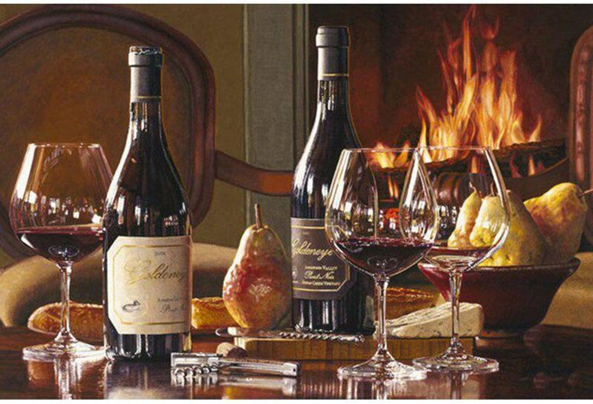FIYO Diamantmalerei DIY Set Wochenendzeit für Wein 5D Diamantstickerei mit Vollrunden Steinen, B/H: 20 x 30 cm, Mehrfarbig - Bild 1