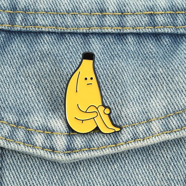 Sad Banana Man Emaille-Anstecknadeln, Bunt, Unisex - Bild 1