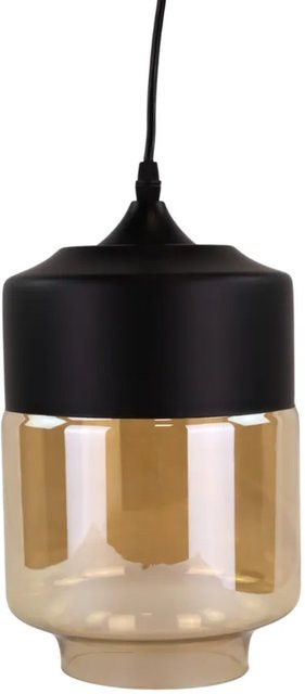 LUXULA Pendelleuchte Moderne Runde Hängelampe aus Glas in Schwarz mit E27 Fassung - Bild 1