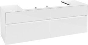 V&B Waschtischunterschrank Collaro in Glossy White mit mittigem Waschtisch, B/T/H: 160 x 54,8 x 50 cm - Bild 1