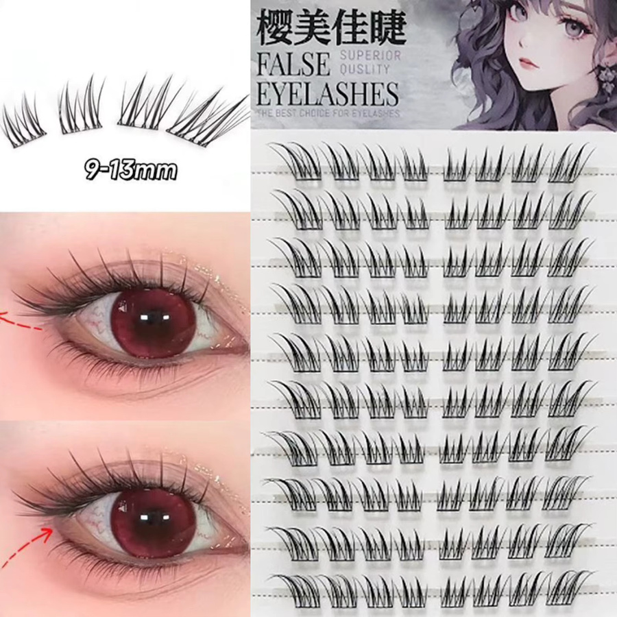 6/10/20 Reihen Füchse Falsche Wimpern, natürliche Volumenfaser, Unisex - Bild 2