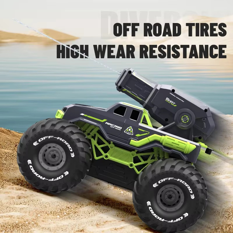 CONUSEA Amphibisches RC-Auto mit Wasserpistole, Fernbedienungsauto, Grün - Bild 2