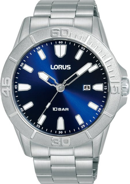 Lorus Armbanduhr, Quarz, Edelstahl, Blau, 43 mm, Herren - Bild 1