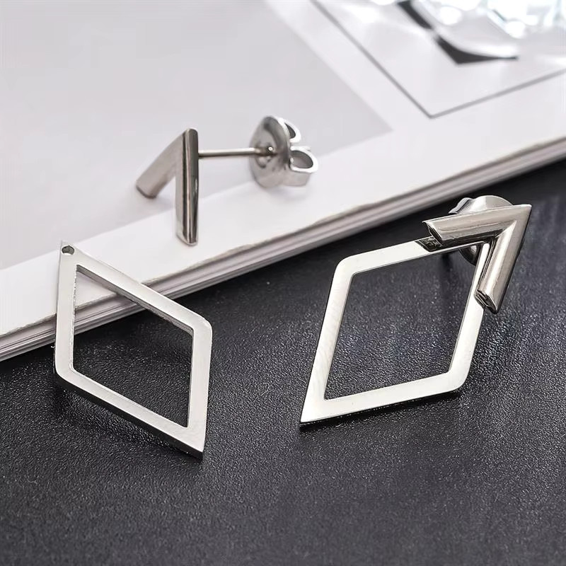 Huitan Ohrstecker Edelstahl, Silber, Damen - Bild 2