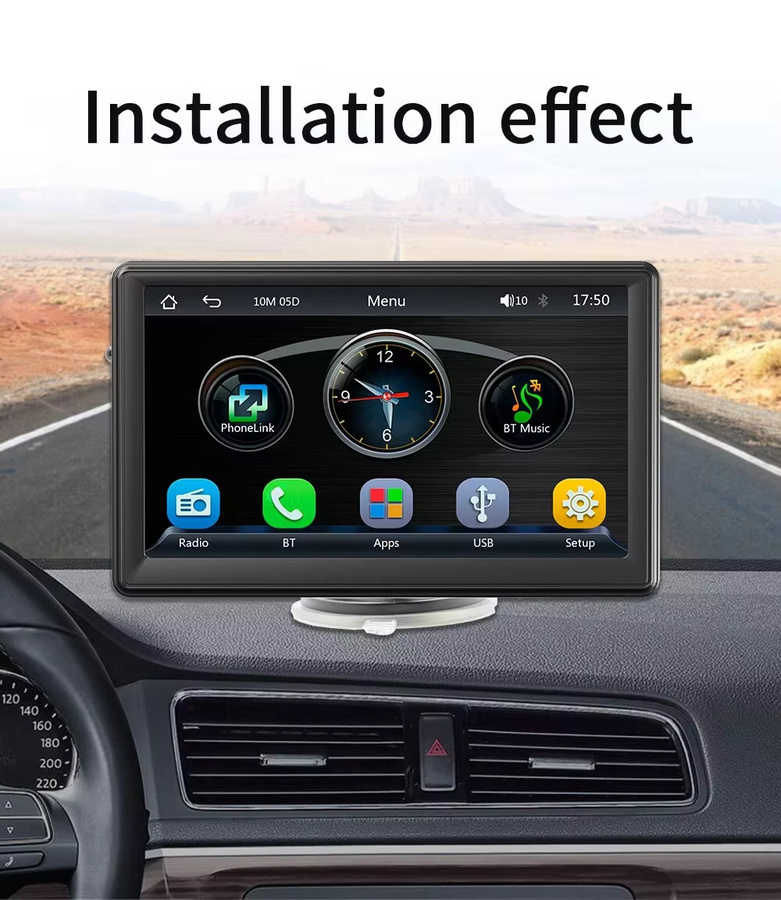 BQCC Universal 7 Zoll Autoradio Multimedia Video Player B500 in Schwarz mit Wireless Carplay, Android Auto, Mirrorlink und Bluetooth - Bild 6