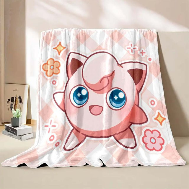 Pokémon Pummeluff Kuscheldecke aus Fleece für Erwachsene und Kinder, Rosa, B x H: 130 x 150 cm - Bild 1