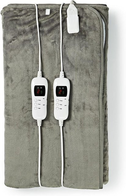 Nedis PEBL130CWT2 Heizdecke aus Flanellfleece-Polyester in Grau und Weiß, B/T/H: 140 x 160 cm - Bild 2
