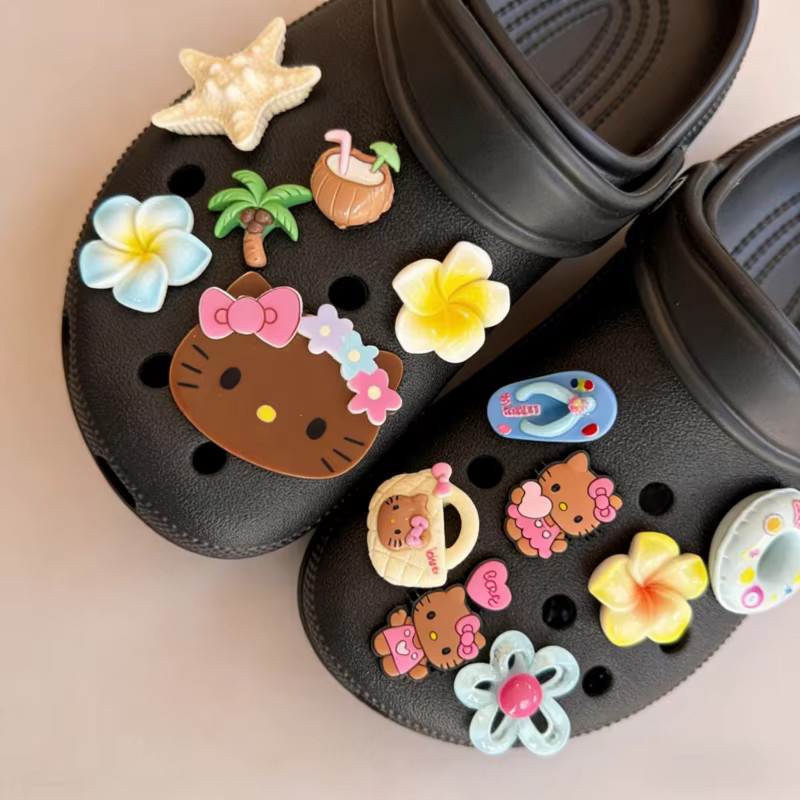 Mesuca Schuh-Charms-Set, 13-teilig, Tropisches Hello Kitty, PVC - Bild 2