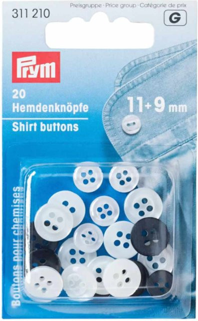 Prym Hemdenknöpfe aus Perlmutt in Anthrazit - Bild 1