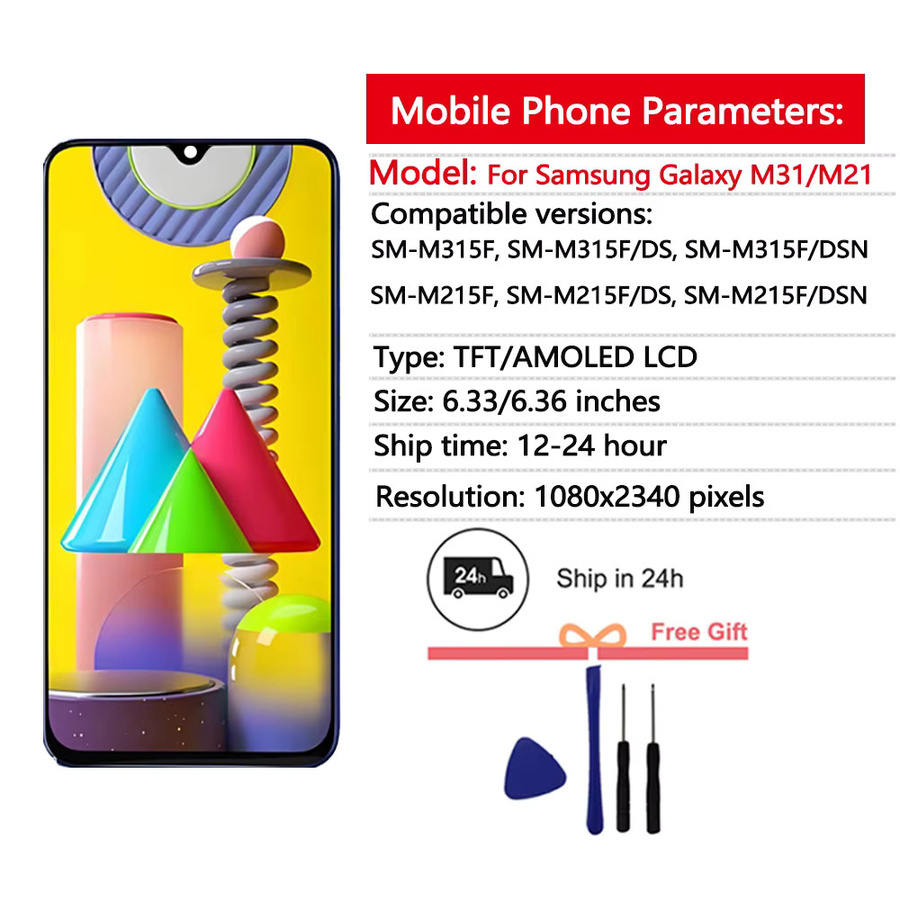 Samsung Super AMOLED LCD Display mit Touchscreen Digitizer für Galaxy M31 M315F und M215F in Schwarz - Bild 2