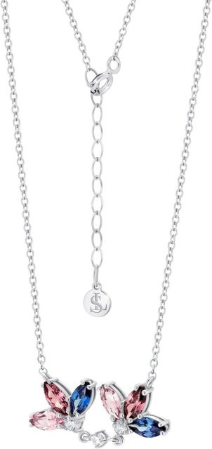 LEIS Kette 925 Silber, Blume, Zirkonia, bunt, Unisex - Bild 1