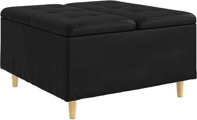 vidaXL Aufbewahrungsottomane aus Kunstleder in Schwarz, B/T/H: 80 x 80 x 45 cm - Bild 1