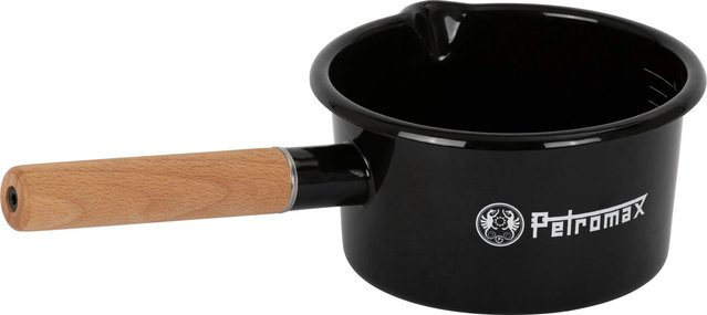 Petromax Emaille Stieltopf Schwarz mit Holzgriff - Bild 1