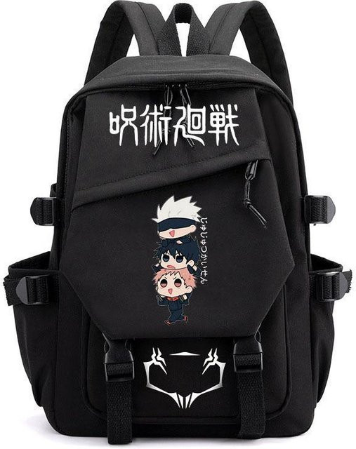 3-teiliges Schulrucksack-Set Spell Return in Schwarz aus Oxford-Stoff mit Schultasche, Schultergurt und Federmäppchen - Bild 1