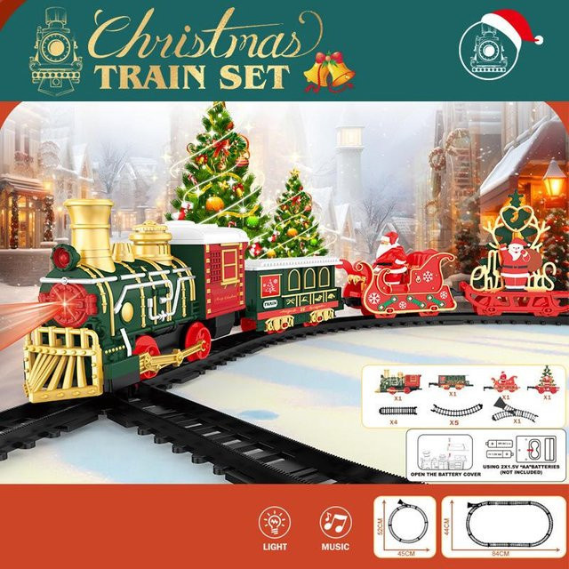 Linyi toy car Weihnachtszug, Elektrischer Zug, mit Musik und Licht, ab 4 Jahren - Bild 1