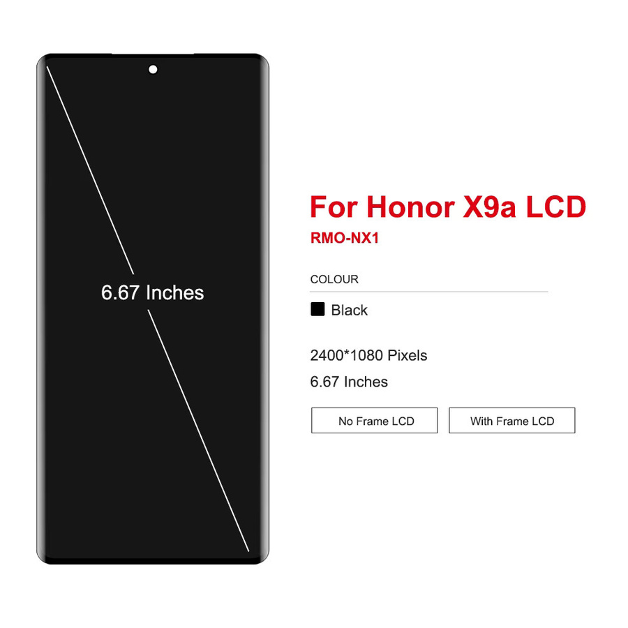 Honor x9a LCD-Display Touchscreen Ersatz Baugruppe mit Rahmen in Schwarz, 6.67 Zoll - Bild 2