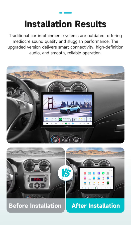 AURAAI ADAS Autoradio für Alfa Romeo Mito 2008-2016 mit GPS, Wireless CarPlay, Android Auto und 9,0 Zoll Display in Schwarz - Bild 4