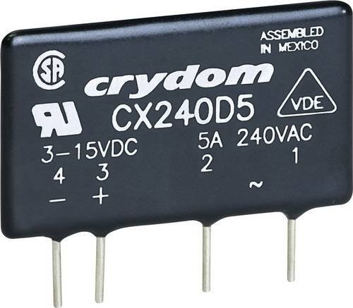 Crydom Halbleiterrelais CX240D5R in Schwarz mit 5A und einer maximalen Schaltspannung von 280 V/AC, sofortschaltend - Bild 1