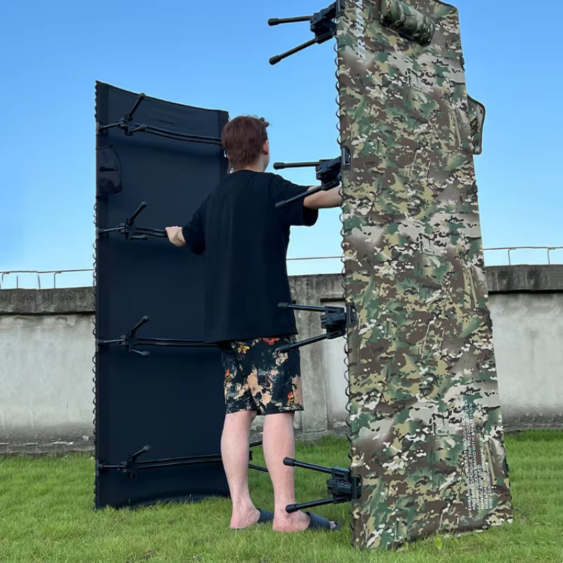 Tryhomy Campingbett aus Aluminiumlegierung, zusammenklappbares Schlafbett für Erwachsene und Kinder, maximale Belastbarkeit 150 kg, Multicolor - Bild 2
