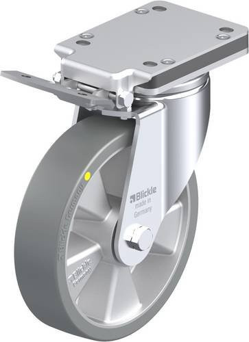 Blickle Lenkrolle LH-ALTH 200K-IS-AS mit Feststeller in Grau und Silber, Rad-Durchmesser: 200 mm, Tragfähigkeit: 800 kg - Bild 1