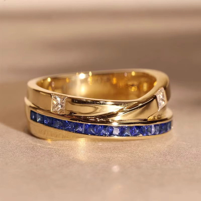 Huitan Kreuzring, Gold, Zirkonia, Damen - Bild 2