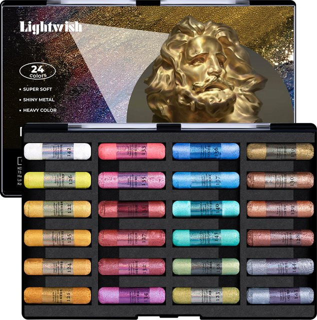 LIGHTWISH Ölpastellset mit 24 Farben in Multicolour, handgefertigte weiche Pastellkreiden zum Zeichnen und Mischen - Bild 1