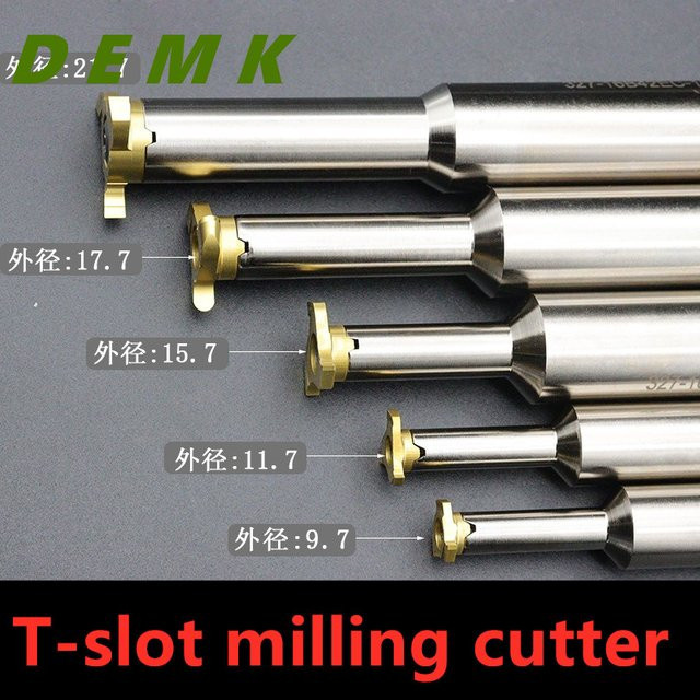 XCMY Wendeschneidbarer T-Nut-Fräser in Silber, Austauschbare einsteckbare T-Typ-Fräser (9,7 mm, 11,7 mm, 15,7 mm, 21,7 mm) - Bild 1