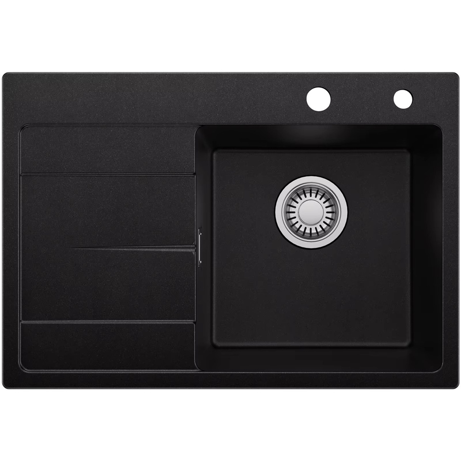CECIPA max Einbauspüle aus Quarzkomposit in Schwarz mit Abtropffläche, B/T: 65 x 45 cm - Bild 2