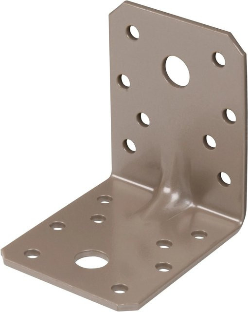 GAH Alberts Duravis Schwerl-Winkelverbinder Sicke in Perlbeige, verzinkter Stahl, B/T/H: 70 x 70 x 55 mm - Bild 1